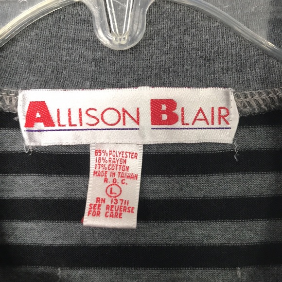🖤ALISON BLAIR DRESS SIZE LARGE BLACK AND GREY STRIPES GREAT CONDITION! - Picture 4 of 6